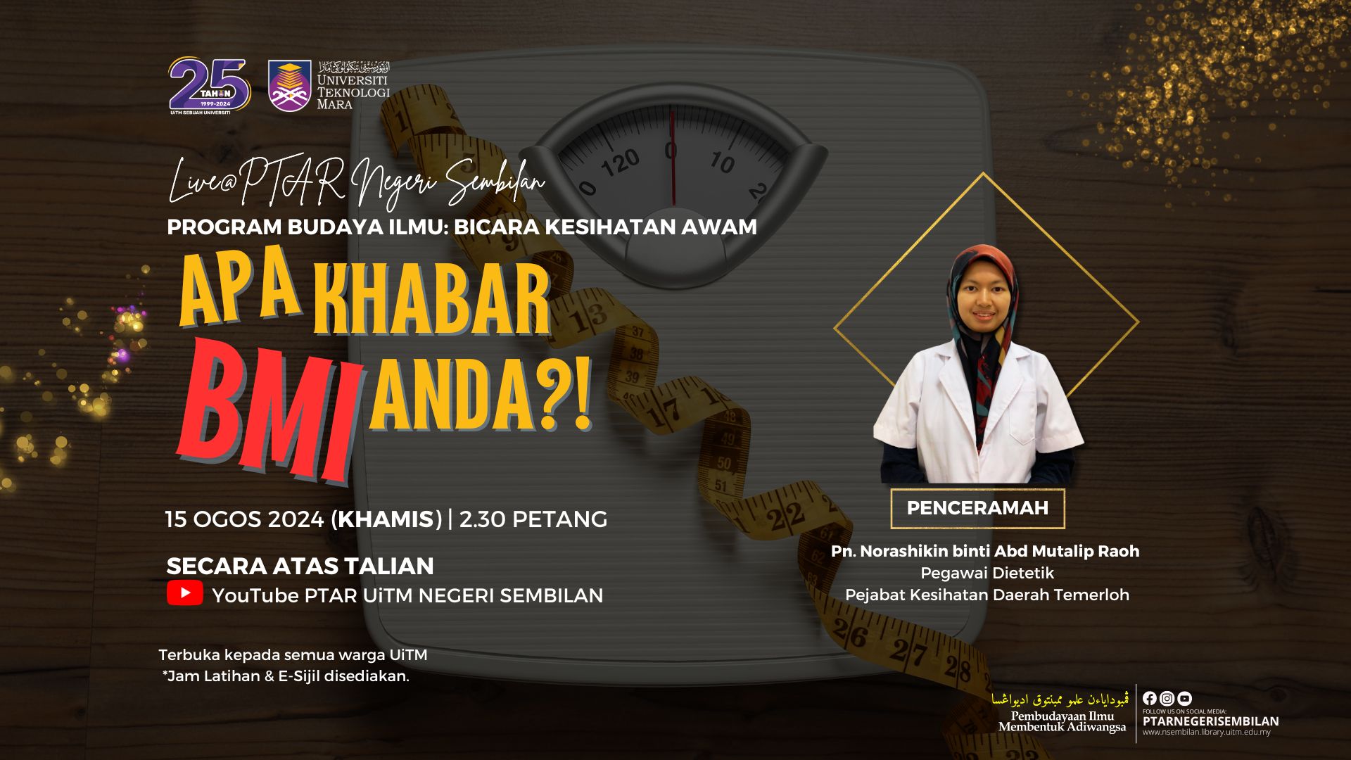 LIVE@PTAR | PROGRAM BUDAYA ILMU: BICARA KESIHATAN AWAM 