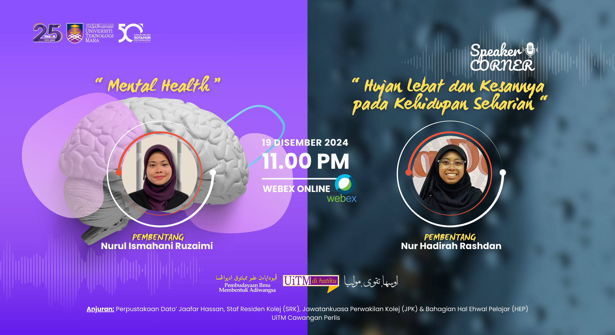 Speaker Corner Membincangkan Isu Kesihatan Mental dan Impak Hujan Lebat