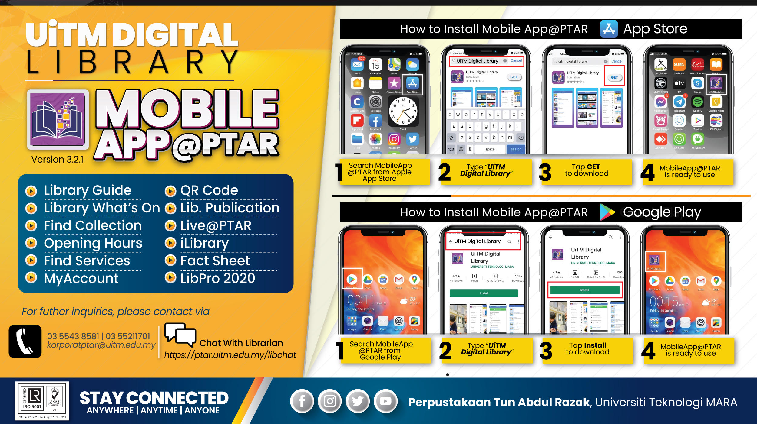 STAY CONNECTED: UiTM Digital Library - Mobile App@PTAR